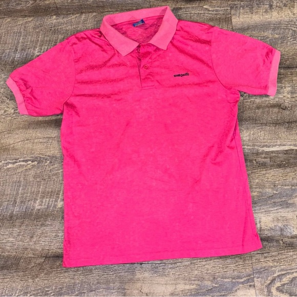 VINTAGE OCEAN PACIFIC OP PINK ABSTRACT POLO SHIRT SIZE LARGE - Picture 1 of 6